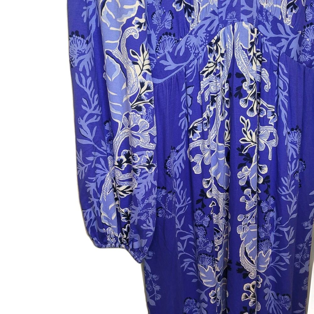 Lilly Pulitzer Blue & White V‑Neck Long Maxi Dress - Picture 7 of 13